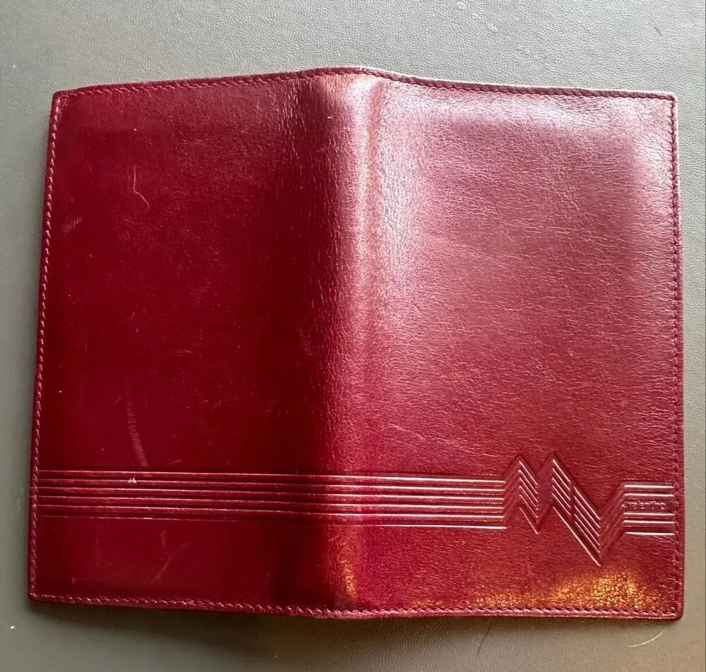 Mario Valentino burgundy leather agenda notepad made in Italy